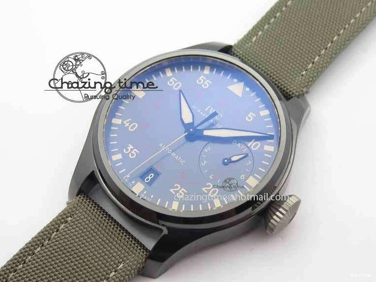 MIROTIME 0313 Big Pilot Real PR 48mm IW501902 Real Ceramic ZF 1:1 Best Edition On Green Nylon Strap A51111 V Durable 7249